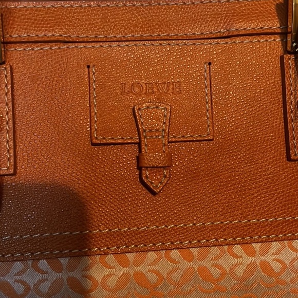 Loewe Orange Leather & Canvas Tote bag - Picture 6 of 8